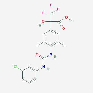 molecular formula C19H18ClF3N2O4 B3822147 methyl 2-[4-({[(3-chlorophenyl)amino]carbonyl}amino)-3,5-dimethylphenyl]-3,3,3-trifluoro-2-hydroxypropanoate 