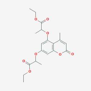 Ethyl 2-[5-(1-ethoxy-1-oxopropan-2-yl)oxy-4-methyl-2-oxochromen-7-yl]oxypropanoate