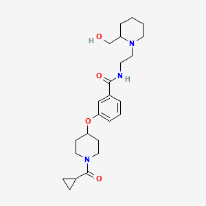 3-{[1-(cyclopropylcarbonyl)-4-piperidinyl]oxy}-N-{2-[2-(hydroxymethyl)-1-piperidinyl]ethyl}benzamide