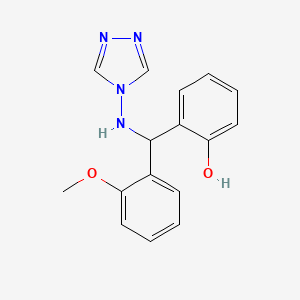 molecular formula C16H16N4O2 B3822227 2-[(2-methoxyphenyl)(4H-1,2,4-triazol-4-ylamino)methyl]phenol 