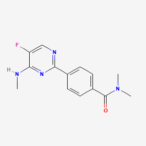 molecular formula C14H15FN4O B3822253 4-[5-fluoro-4-(methylamino)pyrimidin-2-yl]-N,N-dimethylbenzamide 