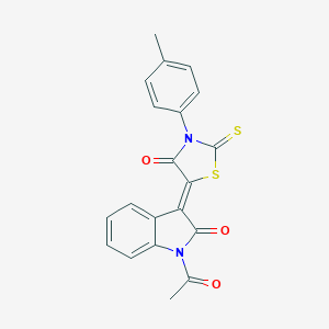 molecular formula C20H14N2O3S2 B382227 1-acetyl-3-[3-(4-methylphenyl)-4-oxo-2-thioxo-1,3-thiazolidin-5-ylidene]-1,3-dihydro-2H-indol-2-one 