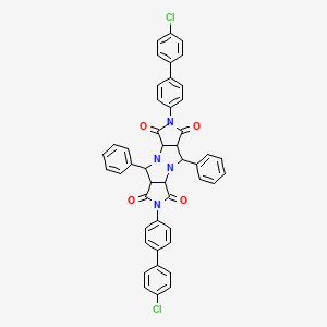 molecular formula C46H32Cl2N4O4 B3822325 2,7-bis(4'-chloro-4-biphenylyl)-5,10-diphenyltetrahydropyrrolo[3,4-c]pyrrolo[3',4':4,5]pyrazolo[1,2-a]pyrazole-1,3,6,8(2H,3aH,5H,7H)-tetrone 