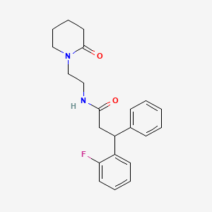 3-(2-fluorophenyl)-N-[2-(2-oxo-1-piperidinyl)ethyl]-3-phenylpropanamide