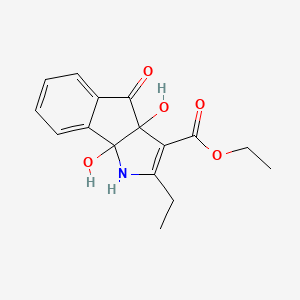 molecular formula C16H17NO5 B3822356 ethyl 2-ethyl-3a,8b-dihydroxy-4-oxo-1,3a,4,8b-tetrahydroindeno[1,2-b]pyrrole-3-carboxylate 