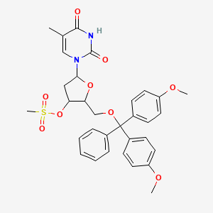 molecular formula C32H34N2O9S B3822395 2-{[bis(4-methoxyphenyl)(phenyl)methoxy]methyl}-5-(5-methyl-2,4-dioxo-3,4-dihydro-1(2H)-pyrimidinyl)tetrahydro-3-furanyl methanesulfonate 