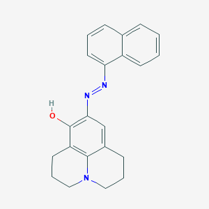molecular formula C22H21N3O B382240 7-[2-(Naphthalen-1-yl)hydrazin-1-ylidene]-1-azatricyclo[7.3.1.0^{5,13}]trideca-5(13),8-dien-6-one CAS No. 301223-07-4
