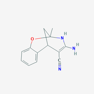 molecular formula C13H13N3O B3822416 11-amino-9-methyl-8-oxa-10-azatricyclo[7.3.1.0~2,7~]trideca-2,4,6,11-tetraene-12-carbonitrile 