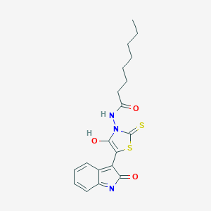 (Z)-N-(4-oxo-5-(2-oxoindolin-3-ylidene)-2-thioxothiazolidin-3-yl)octanamide