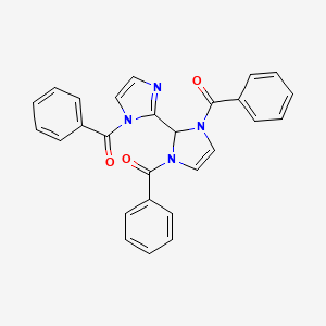 molecular formula C27H20N4O3 B3822422 1,1',3-tribenzoyl-2,3-dihydro-1H,1'H-2,2'-biimidazole CAS No. 62457-77-6