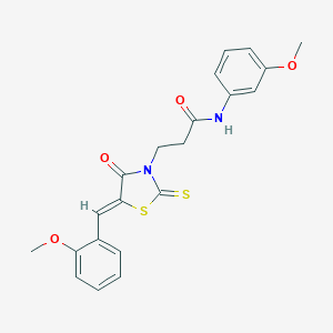 N-(3-methoxyphenyl)-3-[(5Z)-5-[(2-methoxyphenyl)methylidene]-4-oxo-2-sulfanylidene-1,3-thiazolidin-3-yl]propanamide