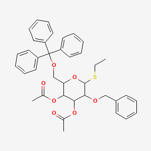 molecular formula C38H40O7S B3822430 ethyl 3,4-di-O-acetyl-2-O-benzyl-1-thio-6-O-trityl-beta-D-glucopyranoside 