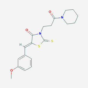 molecular formula C19H22N2O3S2 B382244 5-(3-Methoxybenzylidene)-3-[3-oxo-3-(1-piperidinyl)propyl]-2-thioxo-1,3-thiazolidin-4-one 