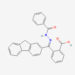 molecular formula C28H20N2O3 B3822443 2-[benzoyl(9H-fluoren-2-yl)carbonohydrazonoyl]benzoic acid 