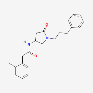 molecular formula C22H26N2O2 B3822454 2-(2-methylphenyl)-N-[5-oxo-1-(3-phenylpropyl)-3-pyrrolidinyl]acetamide 