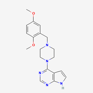 molecular formula C19H23N5O2 B3822462 4-[4-(2,5-dimethoxybenzyl)piperazin-1-yl]-7H-pyrrolo[2,3-d]pyrimidine 