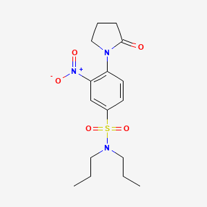 molecular formula C16H23N3O5S B3822479 3-nitro-4-(2-oxo-1-pyrrolidinyl)-N,N-dipropylbenzenesulfonamide 