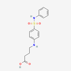 molecular formula C16H18N2O4S B3822490 4-{[4-(anilinosulfonyl)phenyl]amino}butanoic acid 