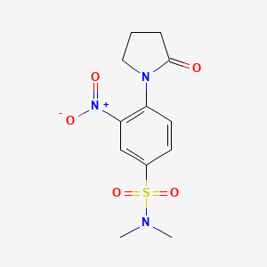 molecular formula C12H15N3O5S B3822519 N,N-dimethyl-3-nitro-4-(2-oxo-1-pyrrolidinyl)benzenesulfonamide 