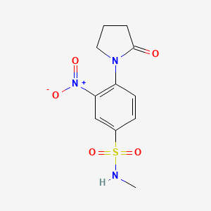 molecular formula C11H13N3O5S B3822525 N-methyl-3-nitro-4-(2-oxo-1-pyrrolidinyl)benzenesulfonamide 