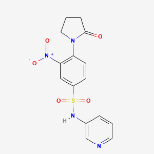 molecular formula C15H14N4O5S B3822534 3-nitro-4-(2-oxo-1-pyrrolidinyl)-N-3-pyridinylbenzenesulfonamide 