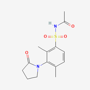 molecular formula C14H18N2O4S B3822542 N-{[2,4-dimethyl-3-(2-oxo-1-pyrrolidinyl)phenyl]sulfonyl}acetamide 