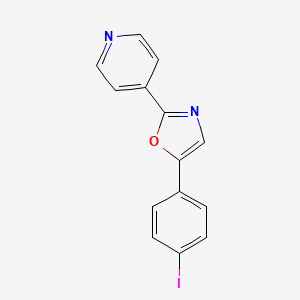 4-[5-(4-iodophenyl)-1,3-oxazol-2-yl]pyridine