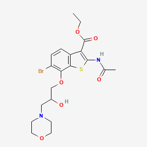 molecular formula C20H25BrN2O6S B3822560 ethyl 2-(acetylamino)-6-bromo-7-[2-hydroxy-3-(4-morpholinyl)propoxy]-1-benzothiophene-3-carboxylate 