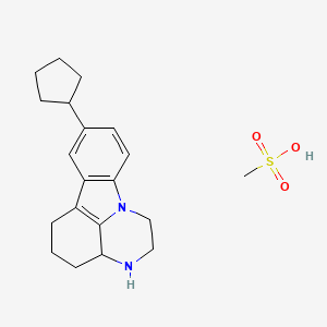 molecular formula C20H28N2O3S B3822566 8-cyclopentyl-2,3,3a,4,5,6-hexahydro-1H-pyrazino[3,2,1-jk]carbazole methanesulfonate CAS No. 1185372-67-1