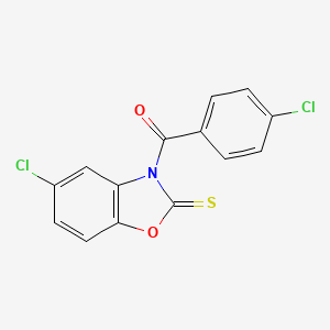 molecular formula C14H7Cl2NO2S B3822575 5-chloro-3-(4-chlorobenzoyl)-1,3-benzoxazole-2(3H)-thione 