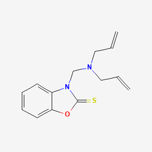 molecular formula C14H16N2OS B3822582 3-[(diallylamino)methyl]-1,3-benzoxazole-2(3H)-thione 