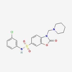 N-(3-chlorophenyl)-2-oxo-3-(1-piperidinylmethyl)-2,3-dihydro-1,3-benzoxazole-6-sulfonamide