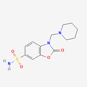 molecular formula C13H17N3O4S B3822604 2-oxo-3-(1-piperidinylmethyl)-2,3-dihydro-1,3-benzoxazole-6-sulfonamide 