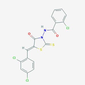 2-chloro-N-[5-(2,4-dichlorobenzylidene)-4-oxo-2-thioxo-1,3-thiazolidin-3-yl]benzamide