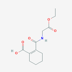 molecular formula C12H17NO5 B3822637 2-{[(2-ethoxy-2-oxoethyl)amino]carbonyl}-1-cyclohexene-1-carboxylic acid 