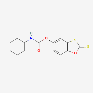 molecular formula C14H15NO3S2 B3822646 2-thioxo-1,3-benzoxathiol-5-yl cyclohexylcarbamate 