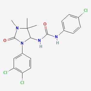 N-(4-chlorophenyl)-N'-[3-(3,4-dichlorophenyl)-1,5,5-trimethyl-2-oxo-4-imidazolidinyl]urea