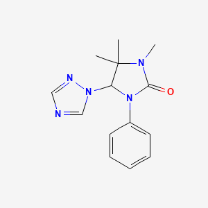 3,4,4-trimethyl-1-phenyl-5-(1H-1,2,4-triazol-1-yl)-2-imidazolidinone