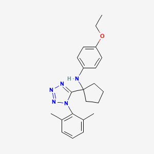 molecular formula C22H27N5O B3822718 N-{1-[1-(2,6-dimethylphenyl)-1H-tetrazol-5-yl]cyclopentyl}-4-ethoxyaniline 