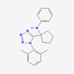 molecular formula C20H23N5 B3822738 N-{1-[1-(2,6-dimethylphenyl)-1H-tetrazol-5-yl]cyclopentyl}aniline 