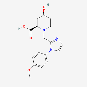 molecular formula C17H21N3O4 B3822746 (2R*,4S*)-4-hydroxy-1-{[1-(4-methoxyphenyl)-1H-imidazol-2-yl]methyl}piperidine-2-carboxylic acid 