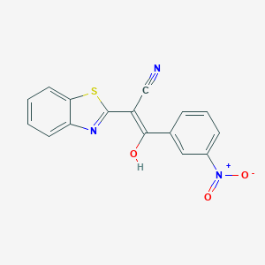 molecular formula C16H9N3O3S B382275 2-Benzothiazol-2-yl-3-hydroxy-3-(3-nitro-phenyl)-acrylonitrile 