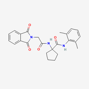 molecular formula C24H25N3O4 B3822755 N-(2,6-dimethylphenyl)-1-{[(1,3-dioxo-1,3-dihydro-2H-isoindol-2-yl)acetyl]amino}cyclopentanecarboxamide 