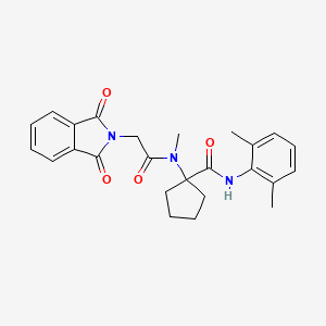 molecular formula C25H27N3O4 B3822763 N-(2,6-dimethylphenyl)-1-[[(1,3-dioxo-1,3-dihydro-2H-isoindol-2-yl)acetyl](methyl)amino]cyclopentanecarboxamide 