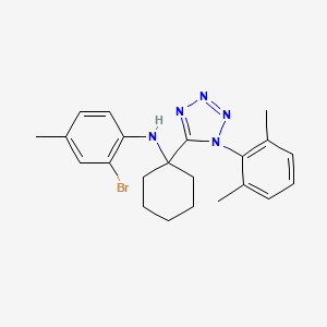 molecular formula C22H26BrN5 B3822794 (2-bromo-4-methylphenyl){1-[1-(2,6-dimethylphenyl)-1H-tetrazol-5-yl]cyclohexyl}amine 