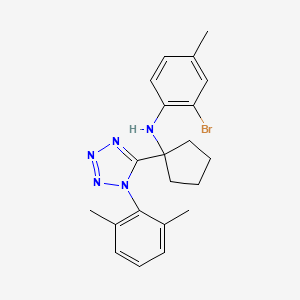 molecular formula C21H24BrN5 B3822805 (2-bromo-4-methylphenyl){1-[1-(2,6-dimethylphenyl)-1H-tetrazol-5-yl]cyclopentyl}amine 