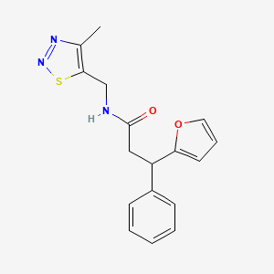 molecular formula C17H17N3O2S B3822824 3-(2-furyl)-N-[(4-methyl-1,2,3-thiadiazol-5-yl)methyl]-3-phenylpropanamide 