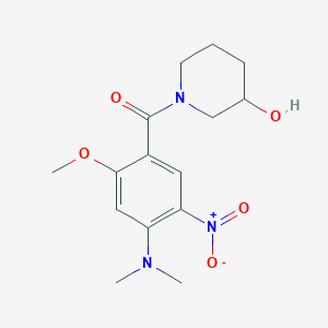 molecular formula C15H21N3O5 B3822857 1-[4-(dimethylamino)-2-methoxy-5-nitrobenzoyl]-3-piperidinol 