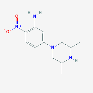 molecular formula C12H18N4O2 B3822862 5-(3,5-dimethyl-1-piperazinyl)-2-nitroaniline 