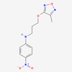 molecular formula C12H14N4O4 B3822872 N-{3-[(4-methyl-1,2,5-oxadiazol-3-yl)oxy]propyl}-4-nitroaniline 